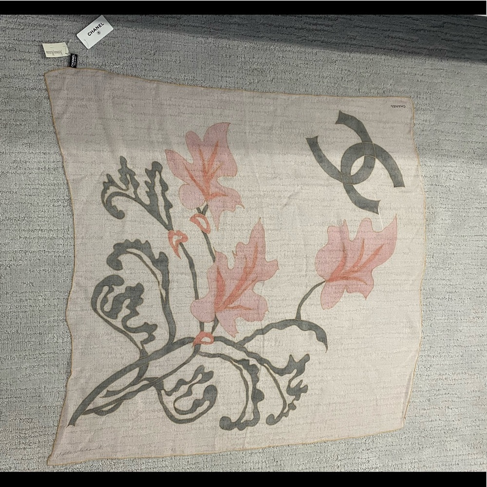 Brand new silk square Chanel scarf